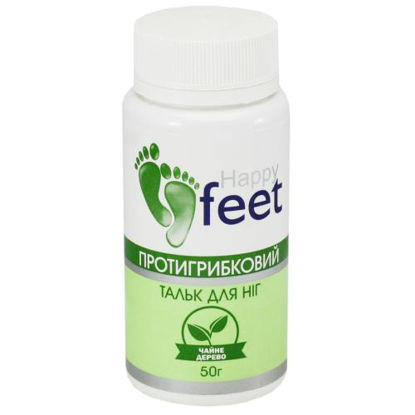 Фото Тальк для ног Противогрибковый Happy feet чайное дерево 50 г